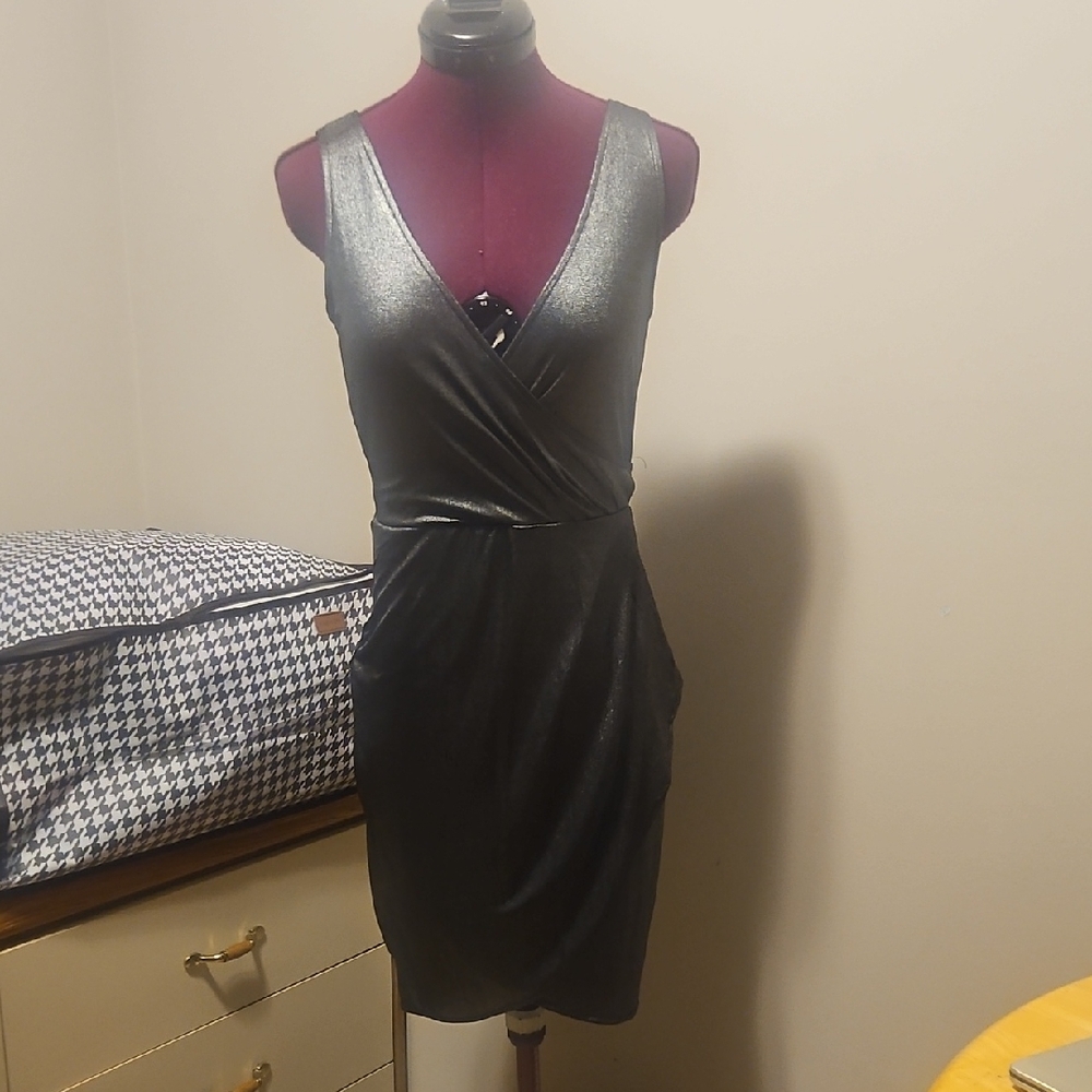 Jack Shimmering Gunmetal Mini Dress